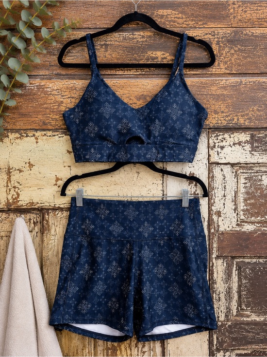 JoyLab Pants - JoyLab Matching Activewear Set | Sports Bra/Biker Shorts | Black Geometric Sz Lg